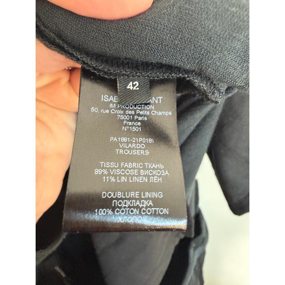 Isabel Marant Vilardo Corduroy High Waisted Belted Trouser Pants Faded Black 42 - Picture 10 of 10